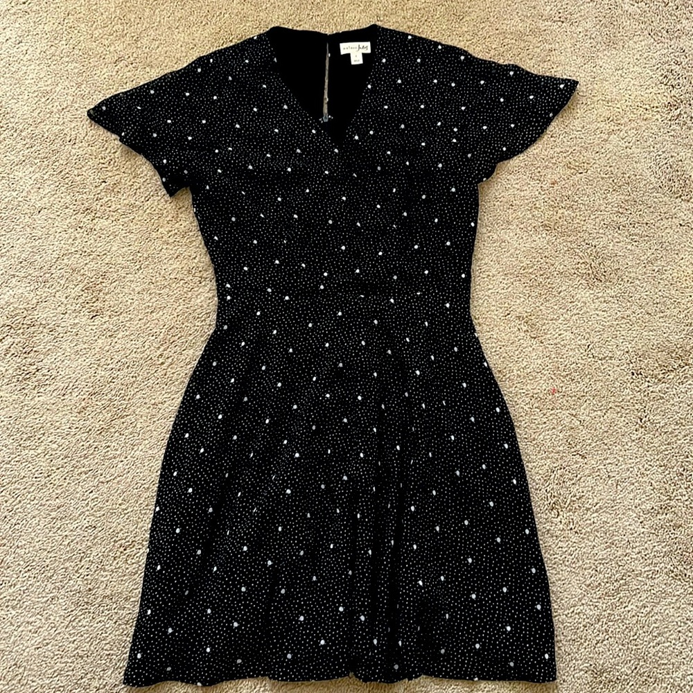 Maison Jules Black and white polka dot dress, above the knee length, Size 4